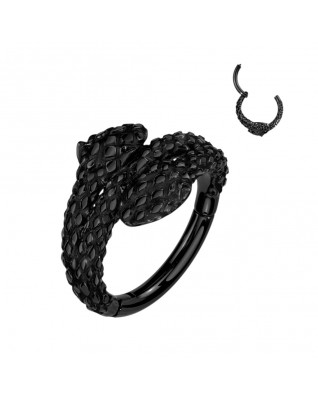 Čierny oceľový kruh - helix / cartilage piercing had