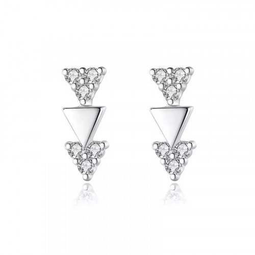 Strieborné náušnice trojuholníky