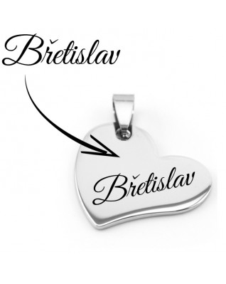 Oceľový prívesok srdiečko asymetrické