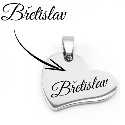 Oceľový prívesok srdiečko asymetrické