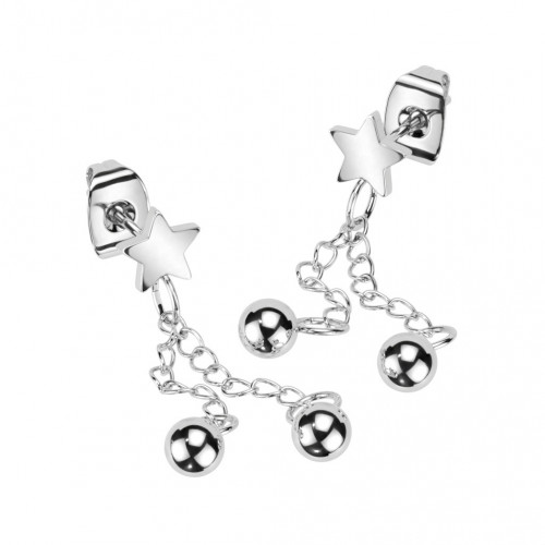 Visiace oceľové náušnice s guličkami