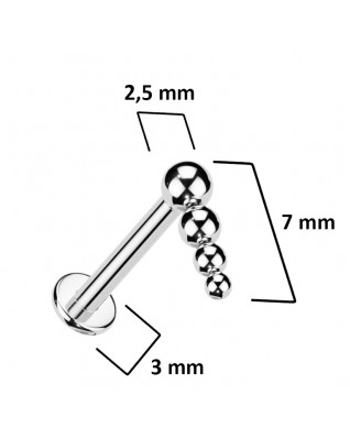 Piercing do brady - labreta titán 1,2 x 8 mm