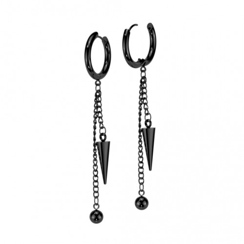 Čierne visiace oceľové náušnice