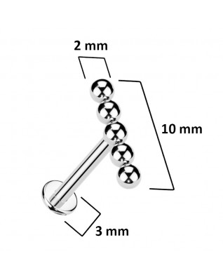 Piercing do brady - labreta titán 1,2 x 8 mm