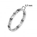 Oceľový prsteň grécky kľúč