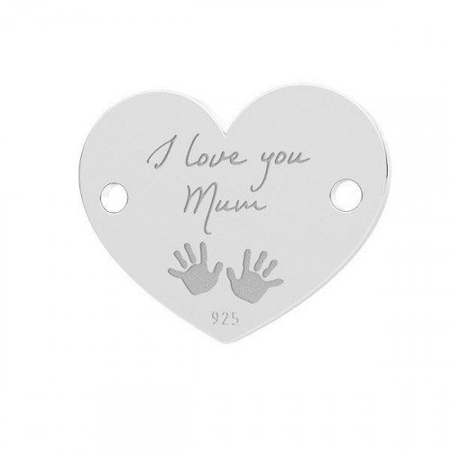 Strieborný komponent - srdce I love you Mom