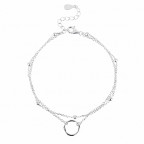 Dvojitý strieborný náramok s kolieskom