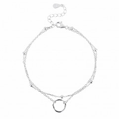 Dvojitý strieborný náramok s kolieskom