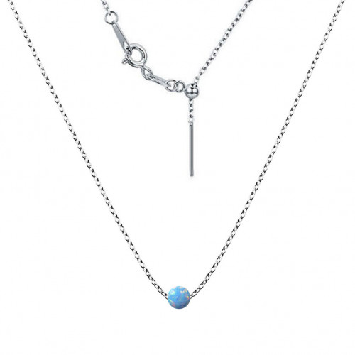 Oceľový opálový náhrdelník - gulička 5 mm