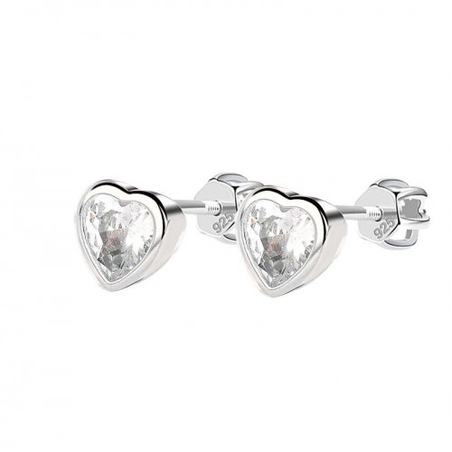 Strieborné skrutkovacie náušnice srdiečka