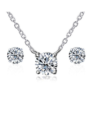 Set strieborný náhrdelník + náušnice