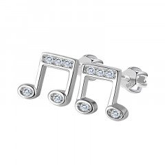 Strieborné skrutkovacie náušnice noty