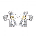 Strieborné skrutkovacie náušnice anjeli