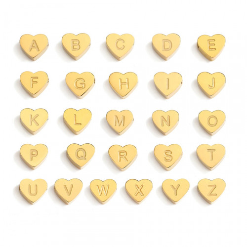 Oceľový korálik srdca - písmeno N