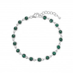 Dámsky strieborný s malachitom