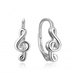 Strieborné náušnice husľový kľúč