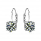 Strieborné náušnice s okrúhlym zirkónom