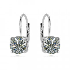 Strieborné náušnice s okrúhlym zirkónom