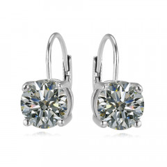 Strieborné náušnice s okrúhlym zirkónom