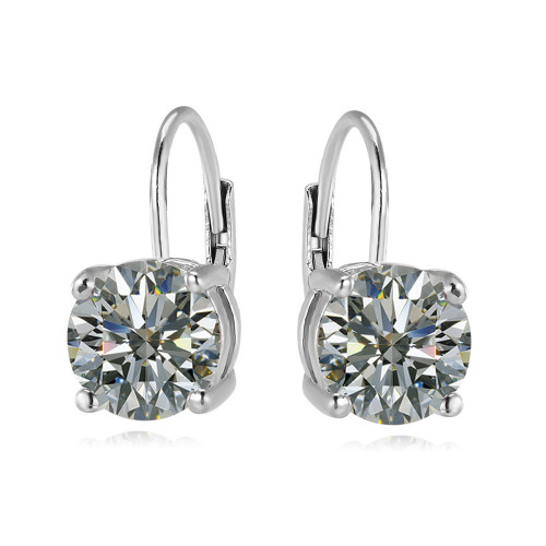 Strieborné náušnice s okrúhlym zirkónom