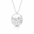 Strieborný diamantový náhrdelník strom života
