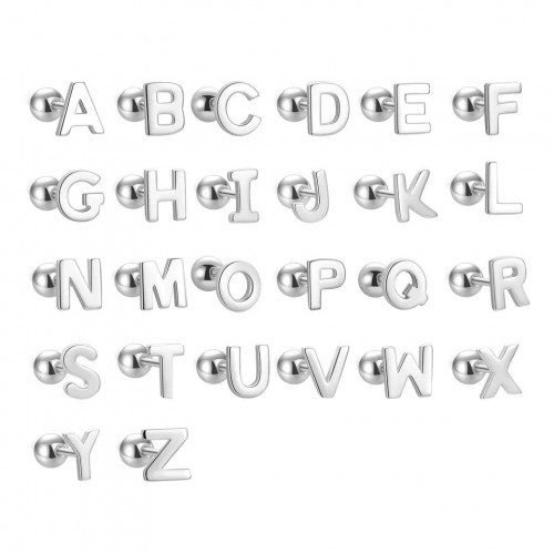 Strieborná skrutkovacia náušnica - písmeno -1 kus