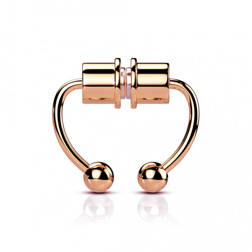 Pozlátený falošný septum piercing do nosa