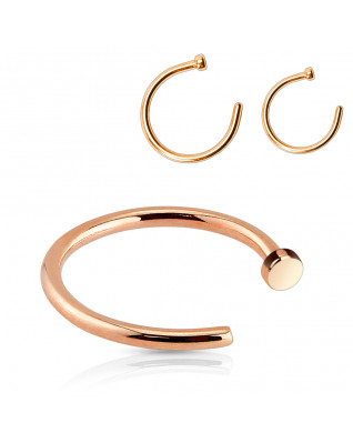 Pozlátený piercing do nosa - kruh