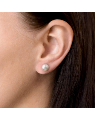 Strieborné náušnice s perličkami Crystals from Swarovski® WHITE