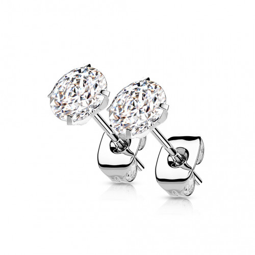 Titanové náušnice s okrúhlym zirkónom