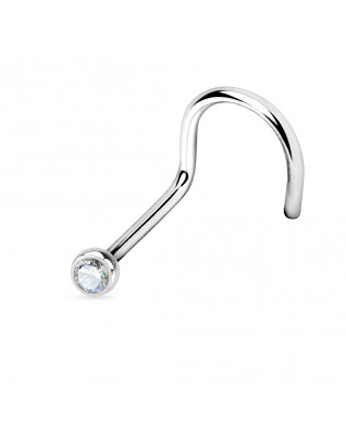 Piercing do nosa - titán, číry kamienok