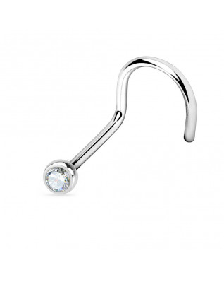 Piercing do nosa - titán, číry kamienok