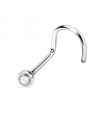 Piercing do nosa - titán, číry kamienok