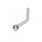 Zahnutý piercing do nosa gulička - TITAN