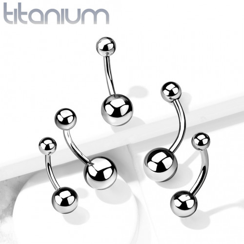 Piercing do pupku - banánik malý TITAN, 1,2 x 8 mm