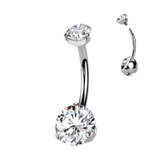 Piercing do pupku vnútorný závit, zirkón - TITAN