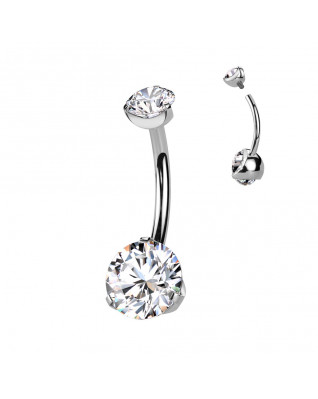 Piercing do pupku vnútorný závit, zirkón - TITAN