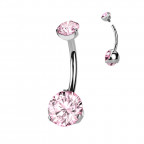 Piercing do pupku vnútorný závit, zirkón - TITAN