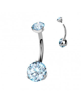 Piercing do pupku vnútorný závit, zirkón - TITAN