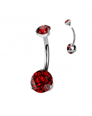 Piercing do pupku vnútorný závit, zirkón - TITAN