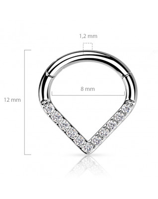 Piercing so zirkónmi - septum / helix / cartilage TITAN, 1,2 x 8 mm