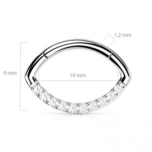 Segment - helix / cartilage / tragus piercing TITAN, 1,2 x 10 mm