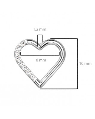 Segment kruh - helix / cartilage / tragus / septum piercing TITAN, 1,2 x 8 mm