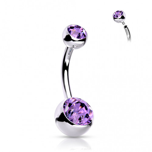 Piercing do pupku vnútorný závit TITAN, 1,6 x 12 mm