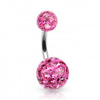 Piercing do pupku zdobený kryštálmi Swarovski®