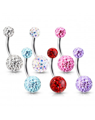 Piercing do pupku zdobený kryštálmi Swarovski®