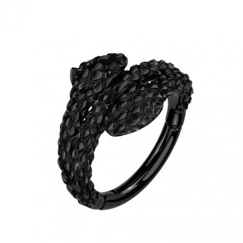 Čierny oceľový kruh - helix / cartilage piercing had