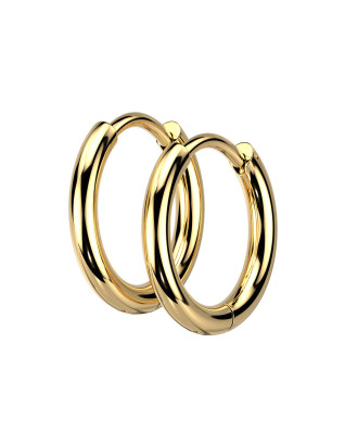 Pozlátené oceľové náušnice krúžky 14mm