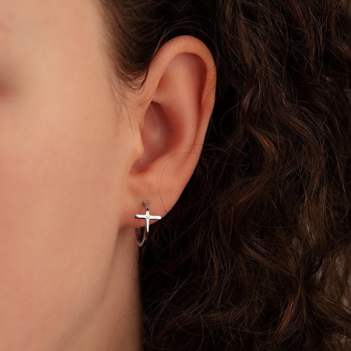 Strieborné náušnice krížiky