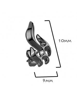 Čierne oceľové náušnice s plameňmi